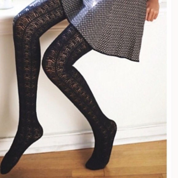 black textured tights